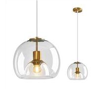 ZYBWL Cancella Vetro Lampade a sospensione Cucina Isola Oro Lampada a sospensione Moderna Lampada sospensione 1-Fiamma E27 Retro Lampada a sospensione per Camera da letto Cucina Isola Sala da pranzo