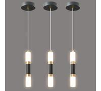 ZYBWL Moderna Nero Oro Lampada a sospensione LED Pendente Luce Mini Altezza Regolabile luce a sospensione per Camera da letto Cucina Isola Sala pranzo(3-Confezione)