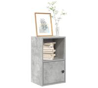 ZycaXzCrons Libreria grigio cemento, 31 x 24 x 52 cm, in legno con ripiano e porta girevole, moderna mensola da parete per piccoli uffici, soggiorno e camera da letto