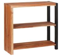 ZycaXzCrons Libreria in legno massello di acacia 80 x 30 x 75 cm, design moderno con due ripiani, robusto scaffale per soggiorno, camera da letto e corridoio