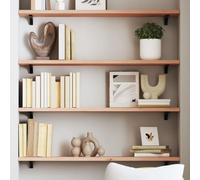 ZycaXzCrons Mensola da parete 80 x 20 x 2 cm, in legno massello di quercia non trattato, con bordo naturale, rustico, per camera da letto, soggiorno, cucina, corridoio