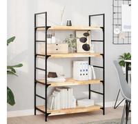 ZycaXzCrons Set di 4 mensole sospese, 60 x 40 x 4 cm, in legno massiccio di acacia, non trattato, per soggiorno, cucina, bagno e camera da letto, soluzione salvaspazio