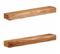 ZycaXzCrons Set di mensole da parete in legno massiccio di acacia, 2 pezzi, 80 x 17 x 8 cm, design moderno, robusto e durevole, per soggiorno, camera da letto, corridoio, ufficio, cucina