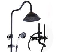 ZYCDP Colonna Doccia Retro da Incasso Set Doccia con Soffione e Doccetta e Miscelatore Nero Antico