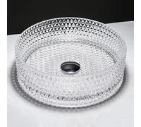 ZYCDP Lavabo Bagno Rotondo Lavandino Appoggio Vetro 400X400X120mm Senza Foro Rubinetto Trasparente