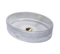 ZYCDP Lavabo Bagno Vetro Lavabo da Appoggio Ovale 500 X 375 X 120mm Senza Foro Rubinetto Trasparente