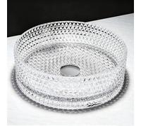 ZYCDP Lavello Per Bagno Rotondo Lavandino Vetro 360 X 360 X 115 mm Senza Foro Rubinetto Trasparente