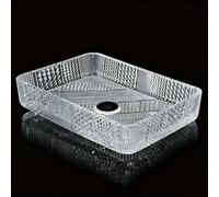 ZYCDP Lavello Vetro Lavandino Da Appoggio Per Bagno Rettangolare 460 X 330 X 105 mm Trasparente