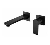 ZYCDP Miscelatore Bagno Incasso in Ottone Rubinetto Bagno Lavabo a Parete Monocomando Nero