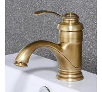 ZYCDP Miscelatore Bagno Lavabo e Bidet Set Vintage Rubinetto Bagno Monocomando Miscelatore Lavabo Lagno Ottone, Antico, Corto