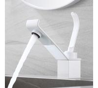 ZYCDP Miscelatore Bagno Moderno Rubinetto Lavandino Bagno Monocomando acqua Calda e Fredda Bianco