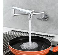ZYCDP Miscelatore Cucina a Muro Pieghevole Rubinetto Cucina 2 Modalità Solo acqua Fredda Cromato