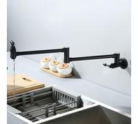 ZYCDP Miscelatore Cucina a Muro Pieghevole Rubinetto Lavello Cucina Solo acqua Fredda Nero