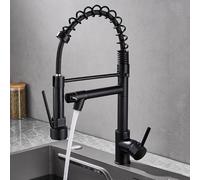 ZYCDP Miscelatore Cucina con Doccetta Estraibile Molla, Rubinetto Cucina Molla Miscelatore Monocomando Miscelatore Cucina Girevole a 360° Ottone Nero