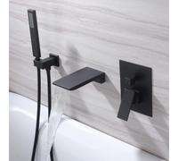 ZYCDP Miscelatore Doccia Incasso A Cascata Rubinetto per Vasca da Bagno con Doccetta Nero