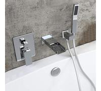ZYCDP Miscelatore Doccia Incasso A Cascata Rubinetto Vasca da Bagno Ottone con Doccetta Cromato