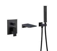 ZYCDP Miscelatore Doccia Incasso con Doccetta Soffione Doccia Cascata acqua Calda e Fredda Nero