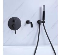 ZYCDP Miscelatore Doccia Incasso con Girevole 360 Rubinetto Vasca da Bagno con Doccetta Nero
