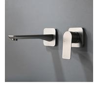 ZYCDP Miscelatore Lavabo Bagno da Incasso Monocomando Rubinetteria Bagno in Ottone Grigio Canna Di Fucile