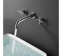 ZYCDP Miscelatore Lavabo Bagno Da Incasso Rubinetto Bagno Girevole A 360 con Maniglia a Croce grigio Canna Di Fucile