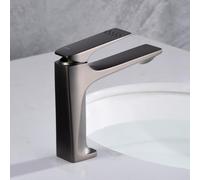 ZYCDP Miscelatore Lavabo Bagno Moderno Rubinetto Lavandino Bagno Monocomando in Ottone Grigio Canna di Fucile