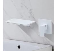 ZYCDP Miscelatore Lavabo Incasso a Cascata Rubinetto Bagno Lavabo Monocomando in Ottone Bianco