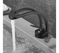 ZYCDP Miscelatore Lavandino Bagno Moderno Rubinetto Bagno Monocomando acqua Calda e Fredda Nero