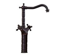 ZYCDP Miscelatore Lavandino Bagno Vintage con Due Manopole Rubinetto Lavabo Bagno Ottone Nero Antico