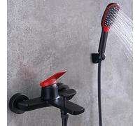 ZYCDP Miscelatore per Vasca da Bagno a Muro Rubinetto Doccia Monocomando Calda E Fredda Nero + Rosso