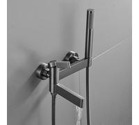 ZYCDP Miscelatore Vasca da Bagno Muro Ottone Rubinetto per Vasca da Bagno con Doccia Grigio Pistola