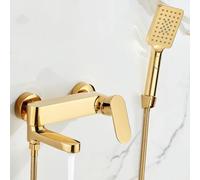 ZYCDP Miscelatore Vasca da Bagno Muro Rubinetto Vasca da Bagno con Doccetta in Ottone Oro