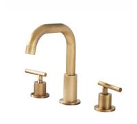 ZYCDP Rubinetti da Lavabo 3 Fori Girevole a 360 Rubinetto Bagno Lavabo acqua Calda e Fredda Antico