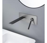 ZYCDP Rubinetto Bagno Incasso a Parete Miscelatore Lavabo Bagno Monocomando in Ottone Grigio Pistola