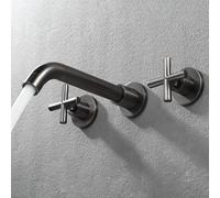 ZYCDP Rubinetto Bagno Incasso con Maniglia a Croce Rubinetto Lavello In Ottone Girevole a 360° grigio Canna Di Fucile