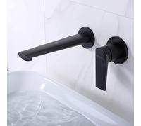 ZYCDP Rubinetto Bagno Incasso in Ottone Miscelatore Lavabo Bagno Monocomando a Parete Nero
