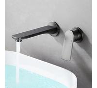 ZYCDP Rubinetto Bagno Incasso Monocomando Rubinetto Lavandino Bagno a Parete in Ottone Grigio Pistola