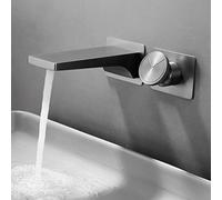 ZYCDP Rubinetto Bagno Incasso Monocomando Rubinetto lavello Bagno Ottone acqua Calda e Fredda Grigio Canna Di Fucile