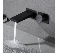 ZYCDP Rubinetto Bagno Incasso Monocomando Rubinetto lavello Bagno Ottone acqua Calda e Fredda Nero