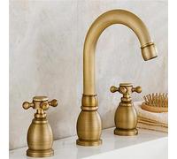 ZYCDP Rubinetto Bagno Lavabo 3 Fori,Rubinetto Lavabo Bagno Ottone,Maniglie a Croce Caldo e a Freddo Bagno Rubinetto,Rubinetto Miscelatore per Lavabo a Freddo e Caldo,Antico