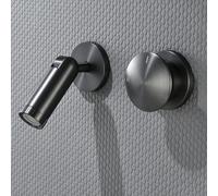 ZYCDP Rubinetto Bagno Lavabo Incasso Girevole Miscelatore Bagno Ottone con 2 Modalità Grigio Canna di Fucile