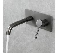 ZYCDP Rubinetto Bagno Lavabo Incasso Miscelatore Lavabo Bagno Monocomando Girevole a 360° Grigio Pistola