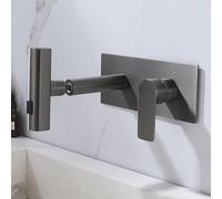 ZYCDP Rubinetto Bagno Lavabo Incasso Monocomando Miscelatore Bagno Girevole a 360° in Ottone Grigio Pistola