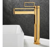 ZYCDP Rubinetto Bagno Lavabo Moderno a Cascata Rubinetto Lavabo Monocomando in Ottone Oro Alto