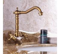 ZYCDP Rubinetto Bagno Lavabo Vintage Doppia Maniglia Bagno Lavabo Rubinetto Rubinetto Acqua Calda Fredda, Antico, Corto