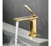 ZYCDP Rubinetto Bagno Moderno in Ottone Miscelatore Lavabo Bagno acqua Calda e Fredda Oro