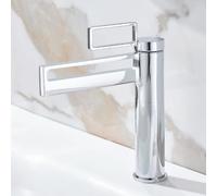 ZYCDP Rubinetto Bagno Moderno Monocomando Miscelatore Lavabo Bagno a Cascata in Ottone Cromo Corto