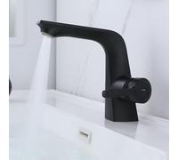ZYCDP Rubinetto Bagno Moderno Monocomando Miscelatore Lavabo Bagno Ottone con 2 Modalità Nero