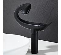 ZYCDP Rubinetto Bagno Moderno Monocomando Rubinetto Bagno Lavabo acqua Calda e Fredda Nero Alto