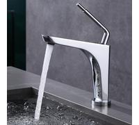 ZYCDP Rubinetto Bagno Moderno Monocomando Rubinetto Lavandino Bagno Ottone Calda e Fredda Cromato