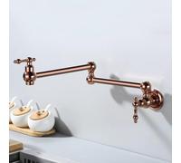 ZYCDP Rubinetto Cucina a Muro con 2 Manopole Rubinetto Lavello Pieghevole acqua Fredda Oro Rosa